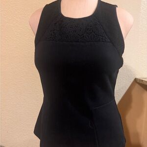 J.Crew Black Peplum Elegant Black Sleeveless Top size S